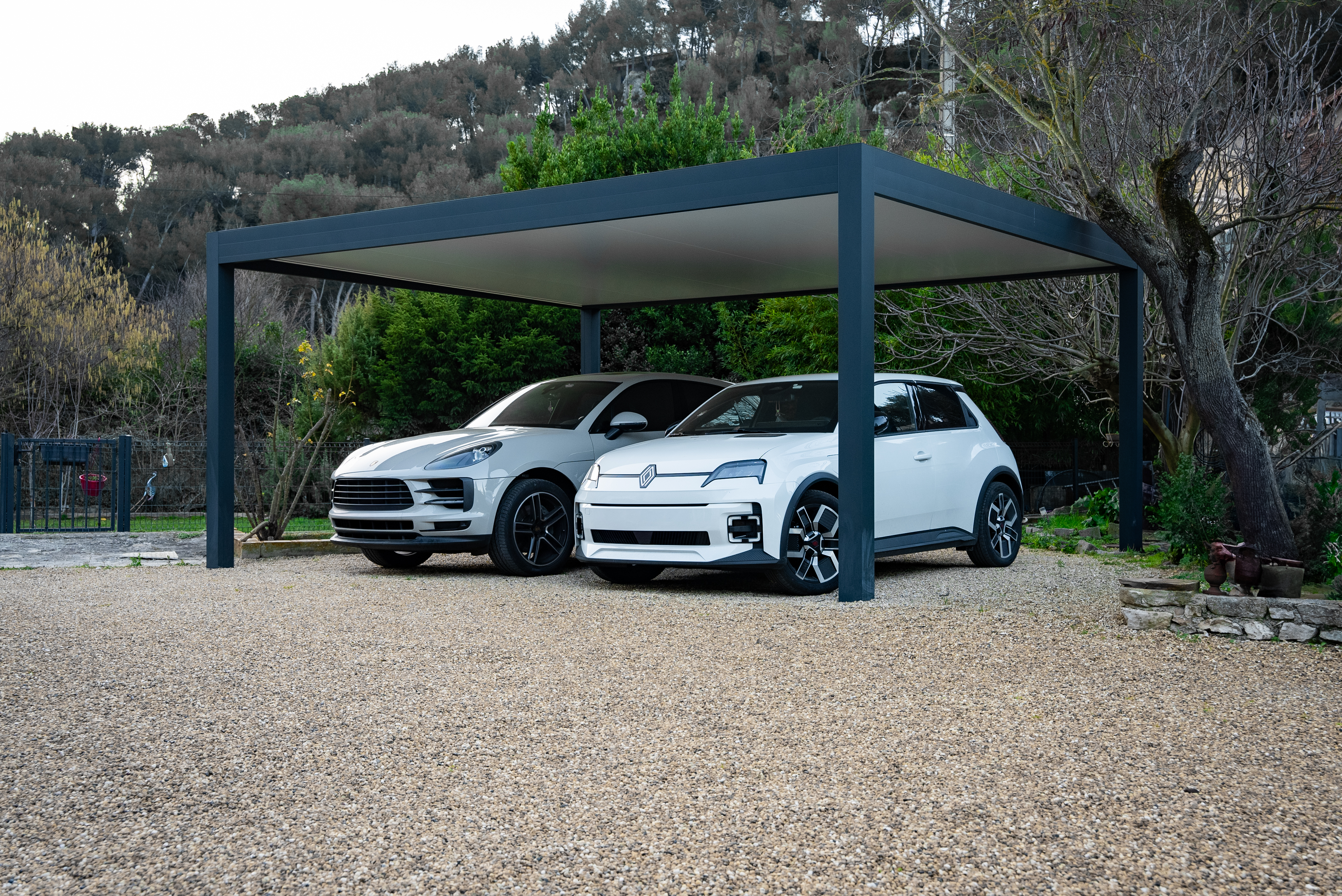 Carport double place anthracite