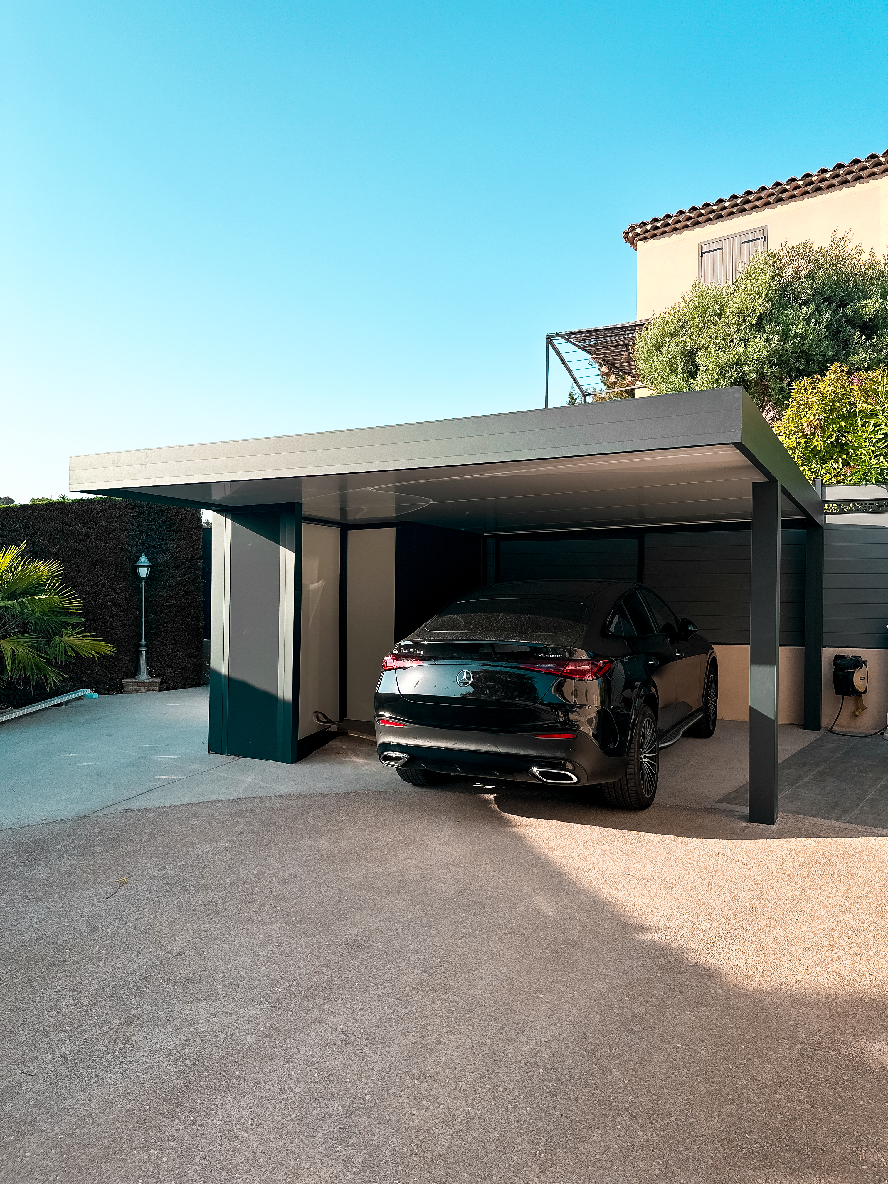 Carport double place blanc